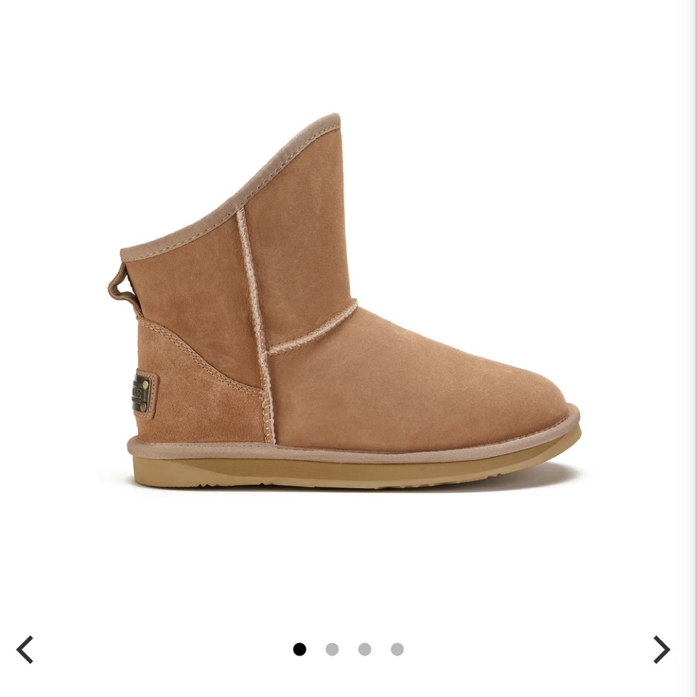AUSTRALIA LUXE COLLECTIVE COSY XTRA SHORT SAND Tan Suede Ankle Boots Size 8 NWOB
